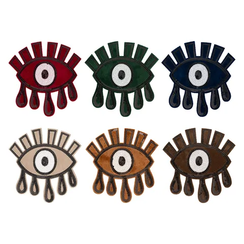 Écussons Brodés de Paillettes Yeux Applique Tendance Mauvais Œil Thermocollants pour Vêtements Vestes DIY Décoratif