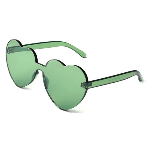 Süße Bonbonfarbe Herzförmige Sonnenbrille Einteilige Randlose Sonnenbrille Für Damen Herren Y2K Retro Party Reise Herz Brillen