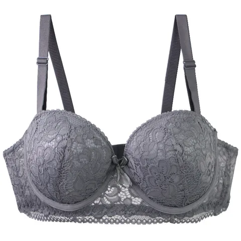 Women Sexy Lace Push Up Bra With Underwire Plus Size Nylon Cotton French Style Embroidered Underwired Lingerie Adjustable Top