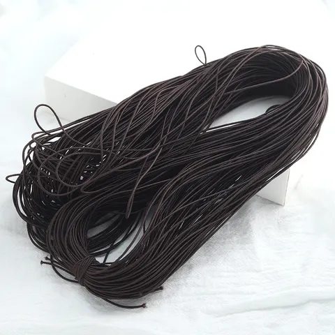 Cordón Elástico Redondo de Alta Elasticidad Café Hilo de Cuentas Cadena Elástica Para Pulsera Fabricación de Joyas DIY