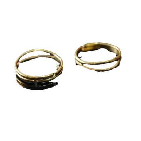 Minimalistisch Kupfer Doppel Bogen Ring DIY Schmuck Zubehör Einfacher Bandring