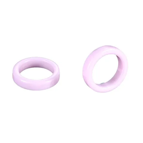 Minimalistisch Keramik Ring Anhänger Schmuck Zubehör Schwarz Weiß Gewinde Glattes Design Damen Mode Ring