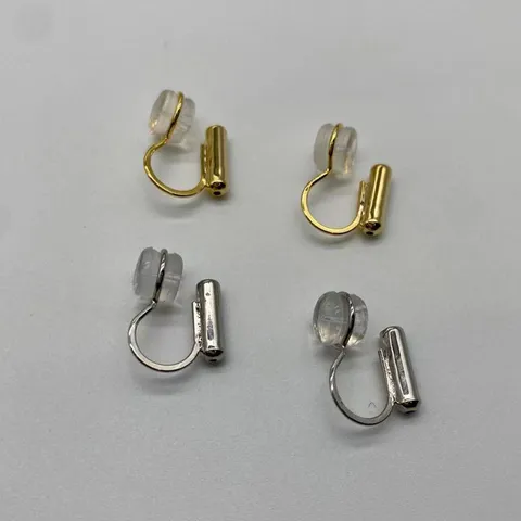 Painless Clip On Earring Converters Copper Metal Transparent Silicone Pads DIY Earring Findings Jewelry Making