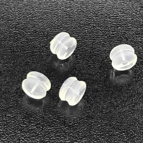 Clear Silicone Earring Backs Soft Rubber Ear Stopper Bullet Pad Findings For DIY Earring Making Jewelry Accessories