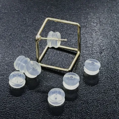 Clear Silicone Earring Backs Soft Rubber Ear Stopper Bullet Pad Findings For DIY Earring Making Jewelry Accessories