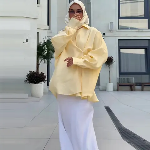 Γυναικείο Casual Μακρυμάνικο Πουκάμισο Top Και Maxi Φούστα Matching Set Πολυεστέρας Κομψό Σικ Σετ Φούστας Δύο Τεμαχίων Για Καθημερινή Μετακίνηση