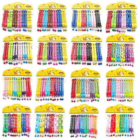Cute Cartoon Printed Pet Collar Adjustable Fabric Cat Dog Necklace With Bell Cute Pet Accessories For Daily Wear