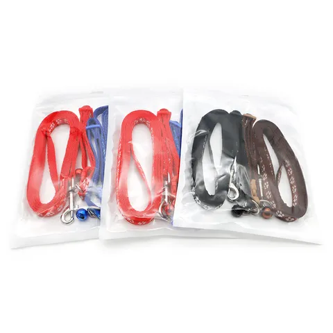 Polypropylene Dog Paw Print Leash And Collar Set Adjustable Pet Neck Strap With Bell For Small Dogs And Cats Walking