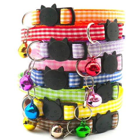 British Plaid Cat Collar Anti-Loss Cat Face Buckle Bowtie Small Dog Collar Pet Supplies