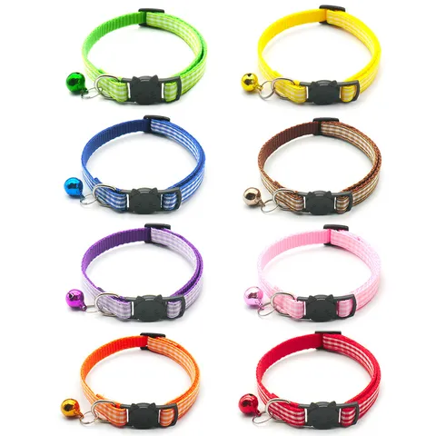 British Plaid Cat Collar Anti-Loss Cat Face Buckle Bowtie Small Dog Collar Pet Supplies