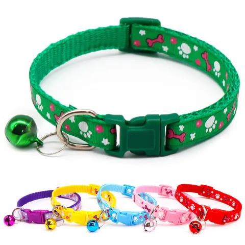 Colorful Cartoon Dog Collar Polypropylene Pet Neck Strap With Bell Adjustable Safety Cute Puppy Cat Necklaces Pet Supplies