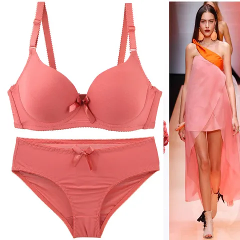 Women Seamless Bra And Panty Set Nylon Push Up Lingerie Set One Piece Smooth Lingerie Top And Bottom Simple Casual Everyday