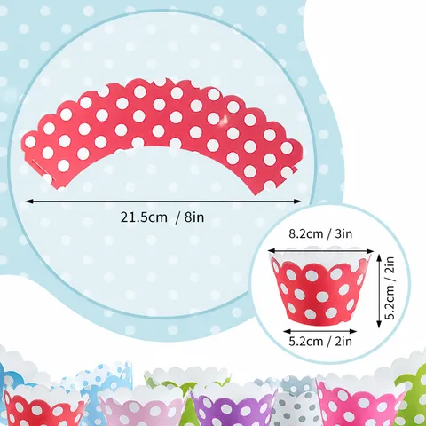 Disposable Paper Cupcake Wrappers Polka Dot Baking Cake Cases Cupcake Liners For Party Wedding Dessert Decoration