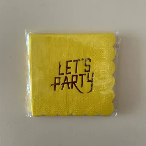 Disposable Decagonal Paper Plates Gold Stamping Letter Yellow Tableware Birthday Party Picnic Supplies