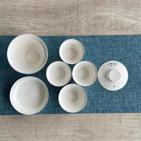 Portable Disposable Tea Set Eco-Friendly Biodegradable Pulp Tea Cup Set Outdoor Travel Kung Fu Tea Set