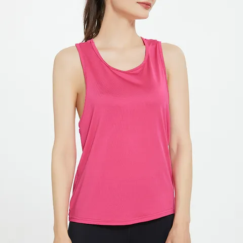Canotta Sportiva da Donna Larga Casual Traspirante Senza Maniche Racerback Tinta Unita Fitness Yoga