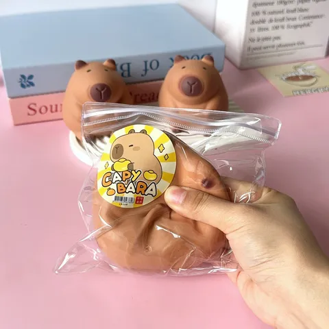 Mignon Jouet Squishy Capybara Rebond Lent Souple TPR Animal Jouet Anti-Stress Fidget