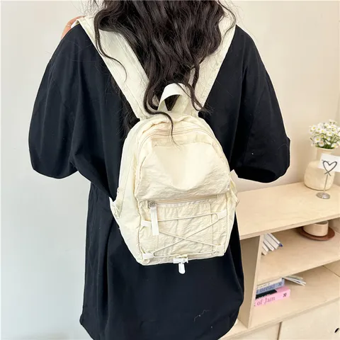 Lightweight Retro Nylon Backpack For Women Students Travel School Bag Breathable Streetwear Style Small Daypack 2026 Summer
