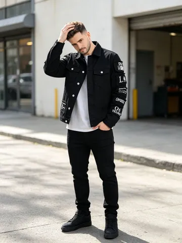 Herren Amerikanischer Stil Zerrissene Denim Jacke Amerikanisch Lässig Distressed Knopfleiste Baumwolle Langarm Streetwear Oberbekleidung Top