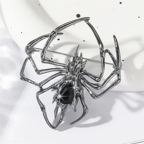 Vintage Halloween Spinne Brosche Zinklegierung Strass Eingelegt Anzug Reversnadel Mode Insekt Schmuck Für Herren Damen Party Geschenk