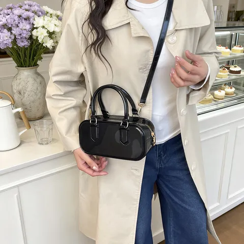 Borsa a Tracolla alla Moda in PVC da Donna Lucida Jelly Chic Borsa Casual Quotidiana con Manico Superiore