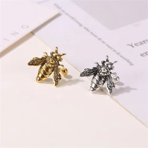 Vintage Zinklegierung Galvanisiert Biene Ohrmanschette Gothic Insekt U Förmige Nicht Piercing Ohrknorpel Clip Für Damen Ohrring Schmuck Geschenk