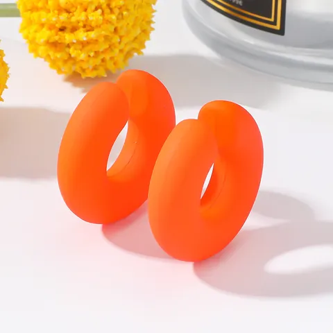 Orecchini a Clip a Forma di C Sfumati CCB Opachi Colore Caramella Senza Buco Clip Osso Orecchio Acrilico Geometrici per Donna Festa Gioielli Regalo
