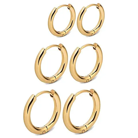 Minimalistisch Roestvrij Staal Creolen Glad Rond Cirkel Oorbel Kleine Huggie Oorbellen Goud Zilver Zwart Sieraden Voor Vrouwen Mannen Cadeau