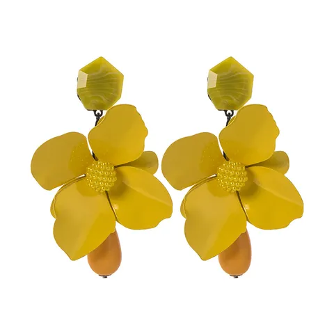 Vintage Overdreven Legering Kunstparel Bloem Oorknopjes Voor Vrouwen Strass Traanvorm Floraal Statement Sieraden Cadeau