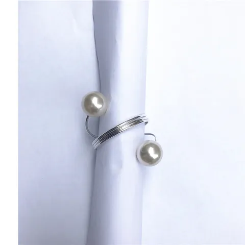 Portatovaglioli in Lega di Perle Artificiali Moderno Supporto per Tovaglioli a Spirale per Decorazione Tavola Matrimonio Banchetto Festa