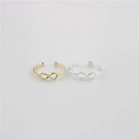 Anillo de Dedo del Pie Abierto con Símbolo de Infinito de Aleación Galvanizada Anillo de Dedo Ajustable Accesorios de Joyería de Pie de Playa Metálicos para Regalo de Vacaciones de Mujer