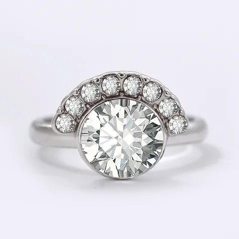Chique Legering Strass Geometrische Waaiervormige Open Ring Voor Dames Goud Zilver Verguld Maan Ster Vingerring Sieraden