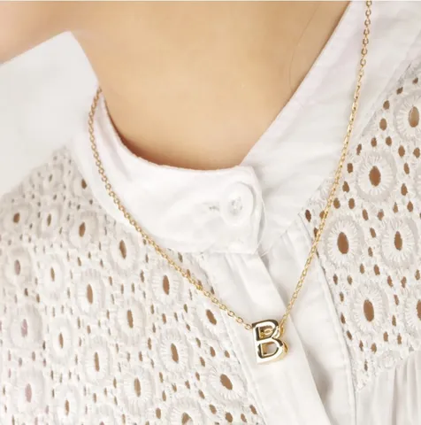 Minimalistisch Legering Initialen Letter Hanger Ketting Voor Dames Heren Goud Zilver Verguld Alfabet Sleutelbeen Ketting Sieraden