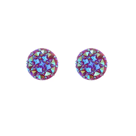Luxe Ronde Strass Magnetische Sjaal Gesp Voor Vrouwen Legering Glinsterende Kleurrijke Kristal Kraag Broche Speld