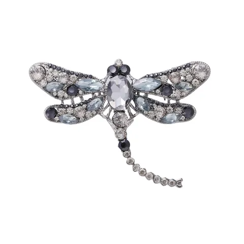 Mode Koreaanse Stijl Legering Strass Libel Broche Volledige Kristal Marquise Ingelegde Dier Broche Voor Vrouwen Huwelijk Feest Sieraden