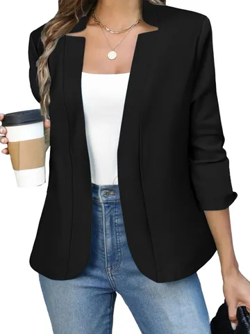 Γυναικείο Casual Μακρυμάνικο Μονόχρωμο Sako Jacke Anzug Mantel Top Office Commute