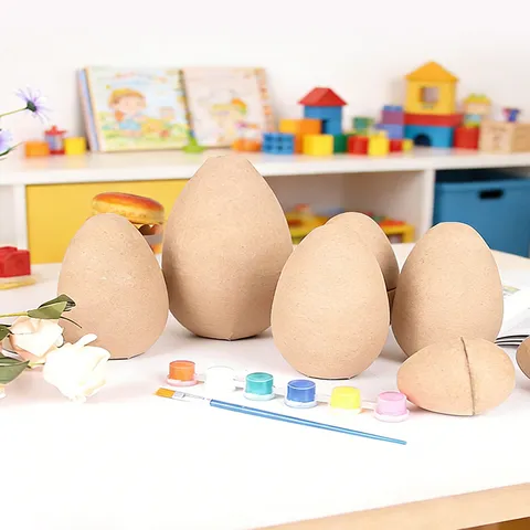 Πασχαλινά Αυγά από Χαρτοπολτό DIY Σετ Ζωγραφικής Χειροτεχνίας Με Πινέλα Βιοδιασπώμενα Φιλικά προς το Περιβάλλον Κενά Χάρτινα Αυγά Διακόσμηση Πάρτι