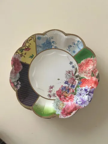 Chinese Style Vintage Floral Disposable Paper Plates Retro Wedding Party Tableware Decorative Paper Dishes For Events