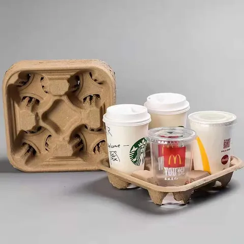 Porte-Gobelet à Café en Pâte à Papier Jetable Biodégradable