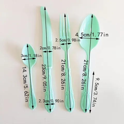 Disposable Plastic Knife Fork And Spoon Set Tableware For Party Wedding Picnic Catering Dessert Fruit Utensils