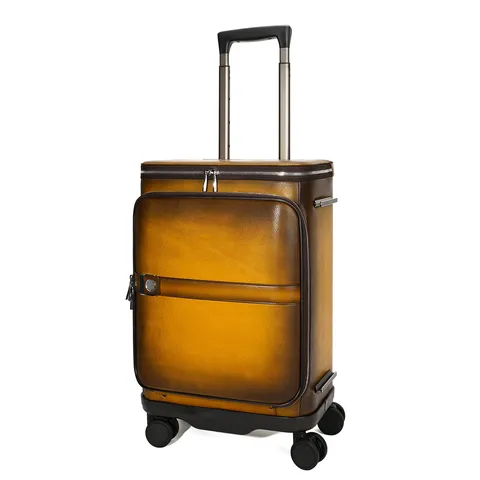 Echt Lederen Vintage Zakelijke Reisrugzak Koffer Set TSA Slot Meerdere Zakken Handbagage Rugzak