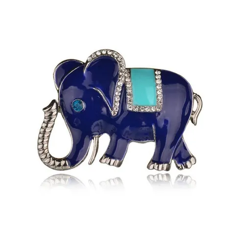 Mode Legierung Emaille Elefant Brosche Strass Eingelegt Tier Brustnadel Weihnachten Brosche Anstecknadel Kostüm Schmuck Dekoration Geschenk Für Damen