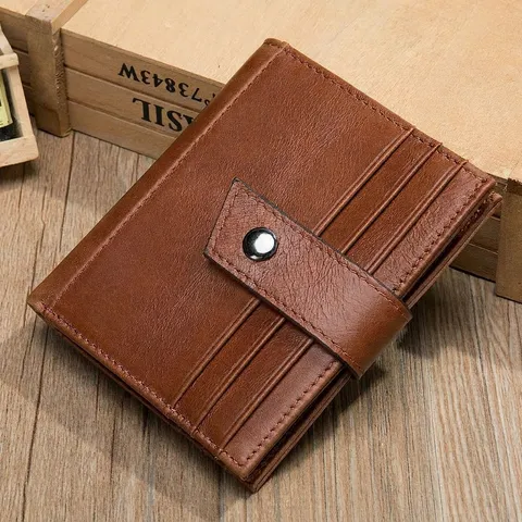 Heren Echt Leer Bifold Portemonnee RFID Blokkerend Vintage Business Kaarthouder Compacte Portemonnee Zak Portemonnee