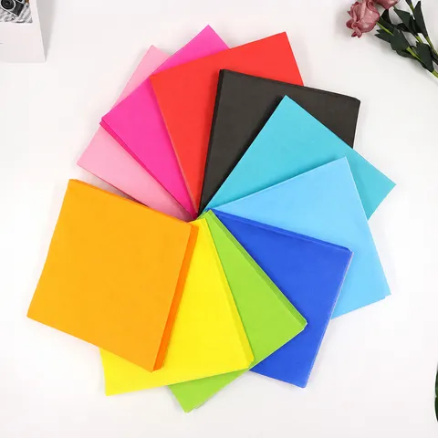 Disposable Paper Napkins Two Ply Solid Color Tissues For Birthday Party Wedding Western Restaurant Table Supplies