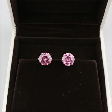 Korean Style Alloy Rhinestone Stud Earrings Colorful Round Rhinestone Ear Studs Minimalist Plated Geometric Ear Jewelry For Women