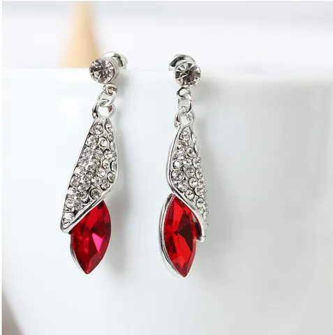 Elegante Oostenrijkse Kristal Waterdruppel Strass Ketting Oorbel Set Voor Vrouwen Luxe Zilveren Legering Sieraden Bruiloft Feest Cadeau