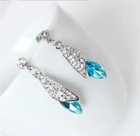 Elegante Oostenrijkse Kristal Waterdruppel Strass Ketting Oorbel Set Voor Vrouwen Luxe Zilveren Legering Sieraden Bruiloft Feest Cadeau