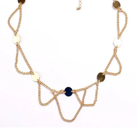 Diadema Multicapa de Cadena Cruzada de Aleación Exagerada Cadena de Frente con Lentejuelas Brillantes Accesorios para Cabello de Mujer Joyería de Boda