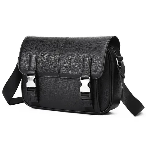 Vintage Echt Koeienleer Heren Schoudertas Casual Veelzijdige Zachte Leren Messenger Bag Zakelijke Crossbody Tas