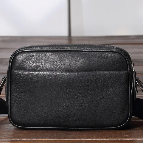 Heren Echt Leer Schoudertas Mode Casual Schoudertas Vintage Business Messenger Tas Voor Mannen